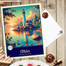 Ohio | Anime Style Cel Schattenkarte Postkarte