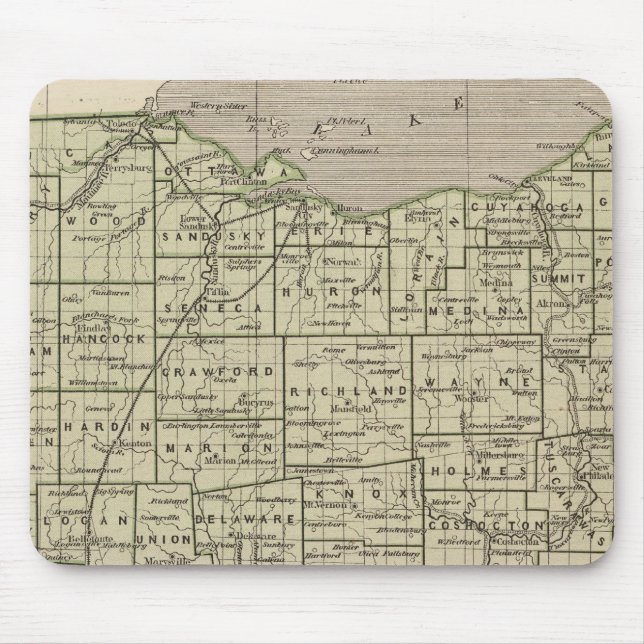 Ohio Atlas Karte Mousepad (Vorne)