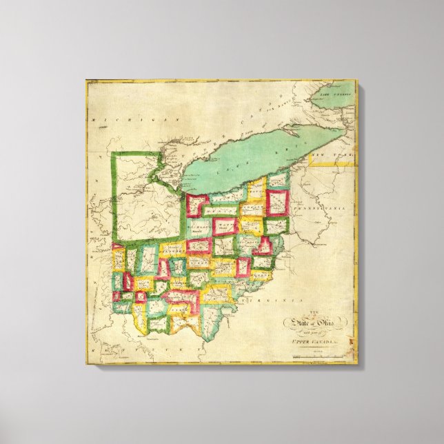 Ohio Atlas Leinwanddruck (Vorderseite)