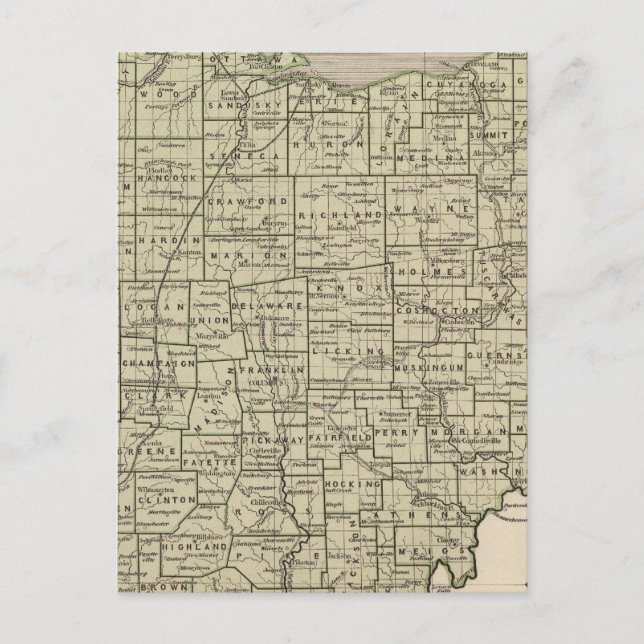 Ohio Atlas Map Postkarte (Vorderseite)