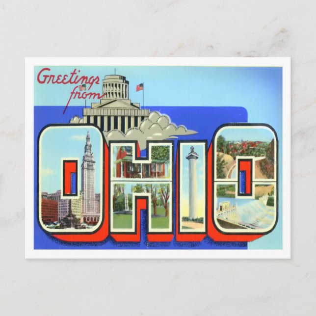 Ohio Big Letters Postcard Postkarte (Vorderseite)