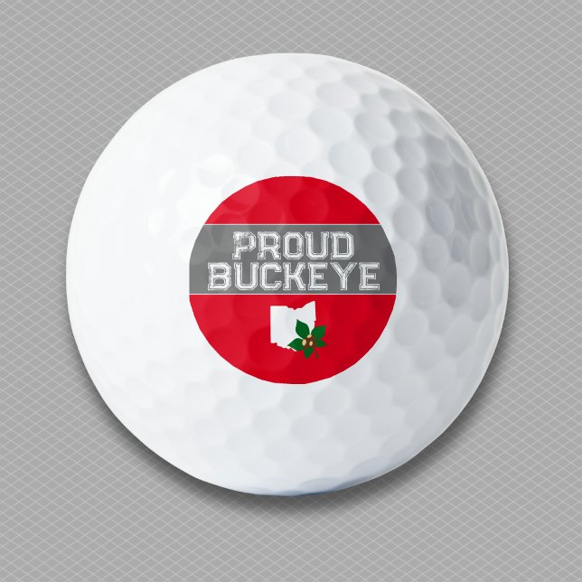 Ohio Buckeye Proud Golfball (Proud Ohio Buckeyes will enjoy these spirited golf balls in red and gray.)