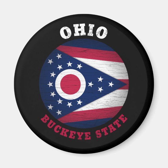 OHIO BUCKEYE STAAT FLAG MAGNET (Vorne)
