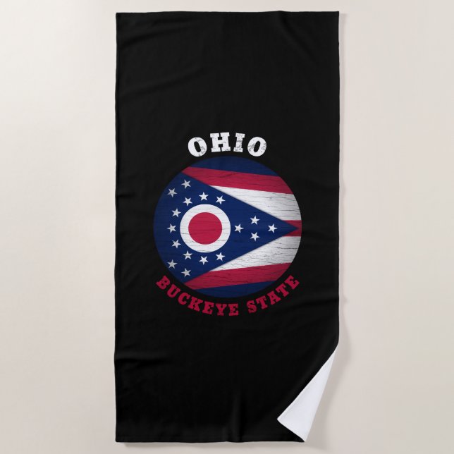 OHIO BUCKEYE STAAT FLAG STRANDTUCH (Vorderseite)