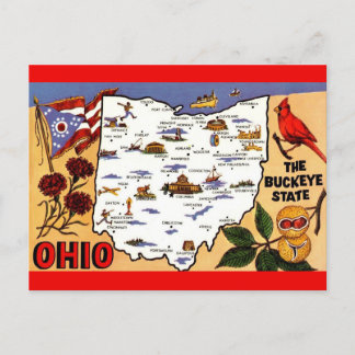 Ohio Buckeye Staat Postcard Postkarte