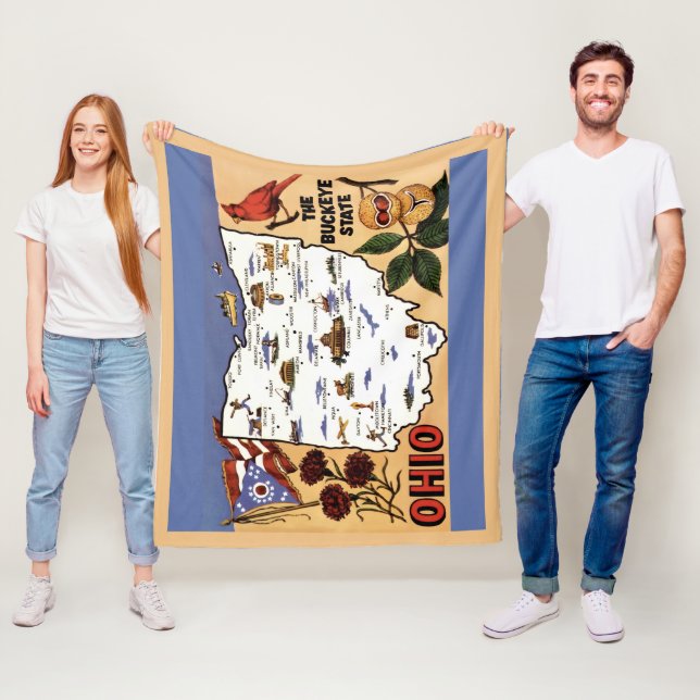 Ohio Buckeye State Fleece-Decke Fleecedecke (Beispiel)
