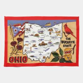  Ohio Buckeye State Postcard Geschirrtuch