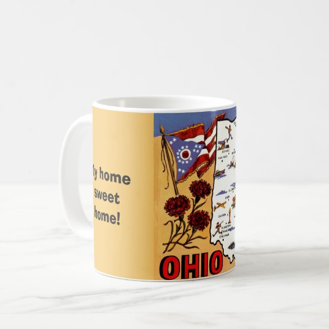 Ohio Buckeye State Postkarten-Tasse Kaffeetasse (Vorderseite Links)
