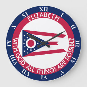 Ohio Burgee die Große Wanduhr