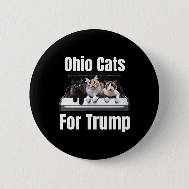 Ohio Cats für Trump - lustige politische Katze Button (Vorderseite)