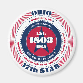 Ohio Circle Typografie Souvenir Magnet