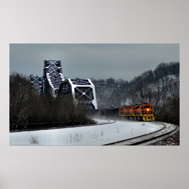 Ohio Crossing im Winter Poster (Vorne)