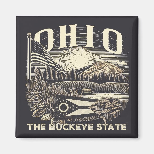 Ohio Der Buckeye-Staat Magnet (Vorne)