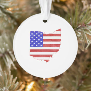 Ohio en forme de drapeau américain Buckeye Patriot