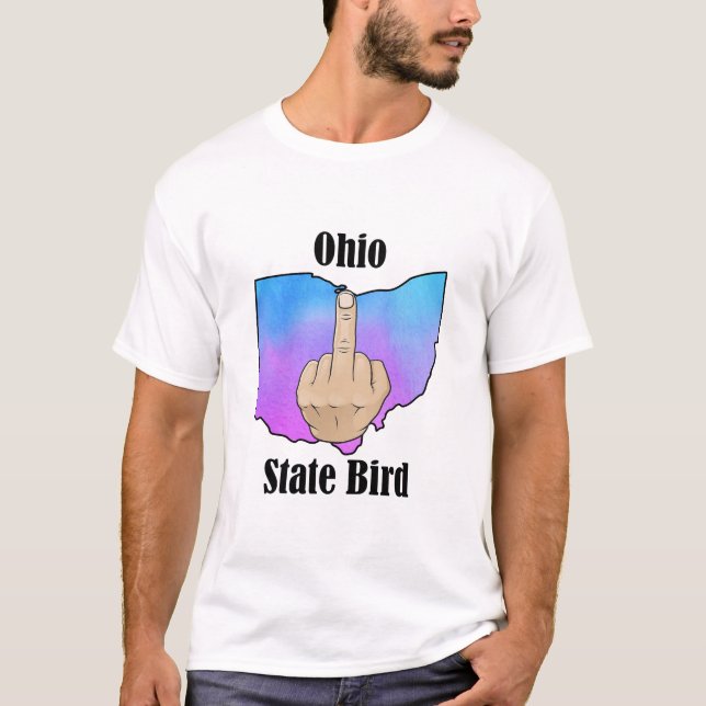 Ohio État t-shirt couleur du doigt central (Devant)