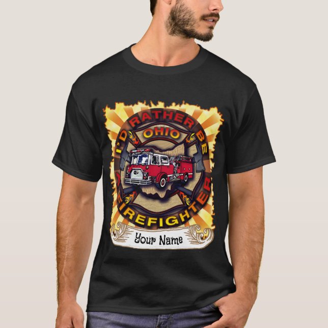 Ohio Fireman Feuerwehrmann T - Shirt (Vorderseite)