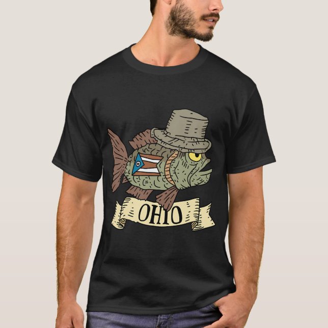 Ohio-Fisch mit Hut. T-Shirt (Vorderseite)