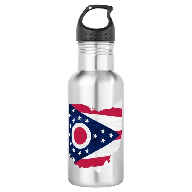 Ohio flag and map edelstahlflasche (Vorderseite)