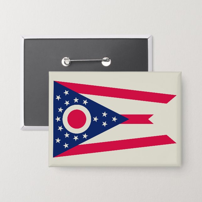 Ohio Flag: Das Buckeye-Staat-Banner Button (Vorderseite/Rückseite)