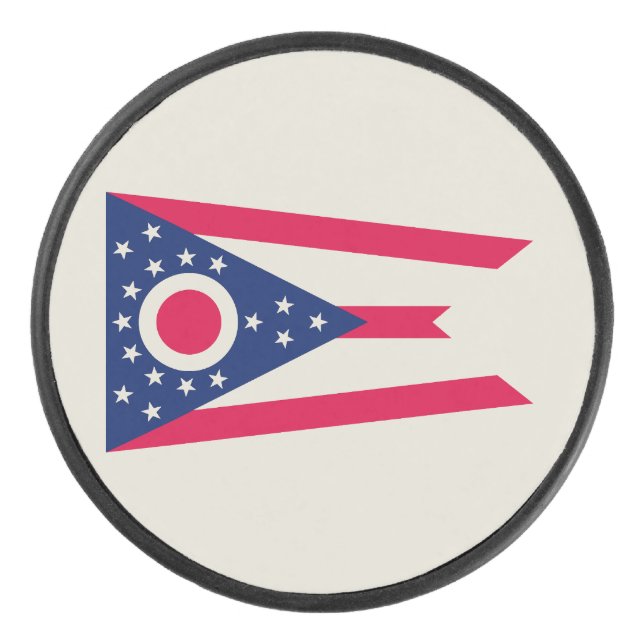 Ohio Flag: Das Buckeye-Staat-Banner Eishockey Puck (Vorderseite)
