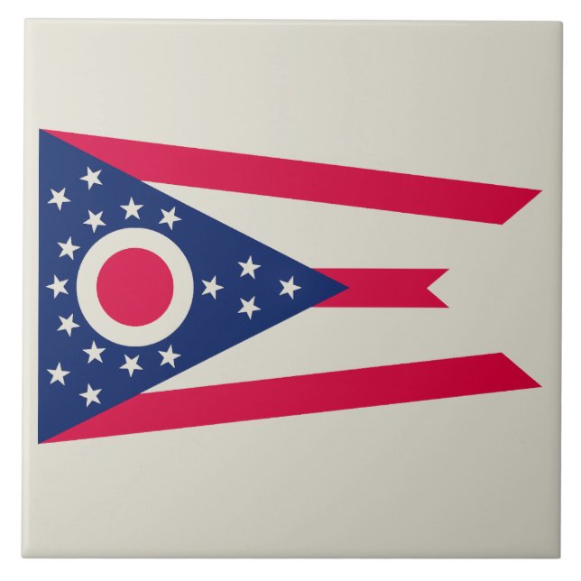 Ohio Flag: Das Buckeye-Staat-Banner Fliese (Vorderseite)