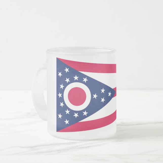 Ohio Flag: Das Buckeye-Staat-Banner Mattglastasse (Vorderseite Links)