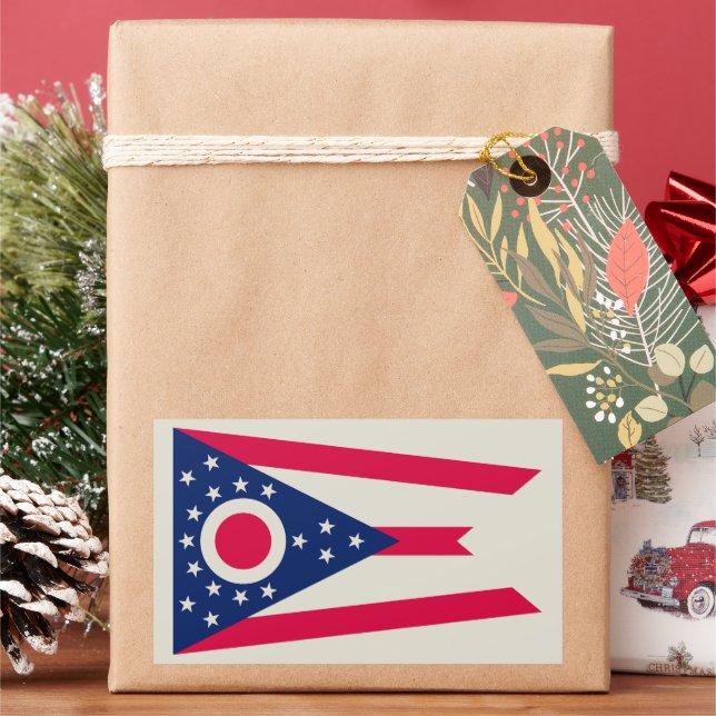 Ohio Flag: Das Buckeye-Staat-Banner Rechteckiger Aufkleber (Feiertag)