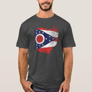 Ohio-Flagge getragen T-Shirt