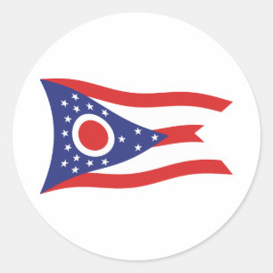 Ohio-Flaggenaufkleber Runder Aufkleber
