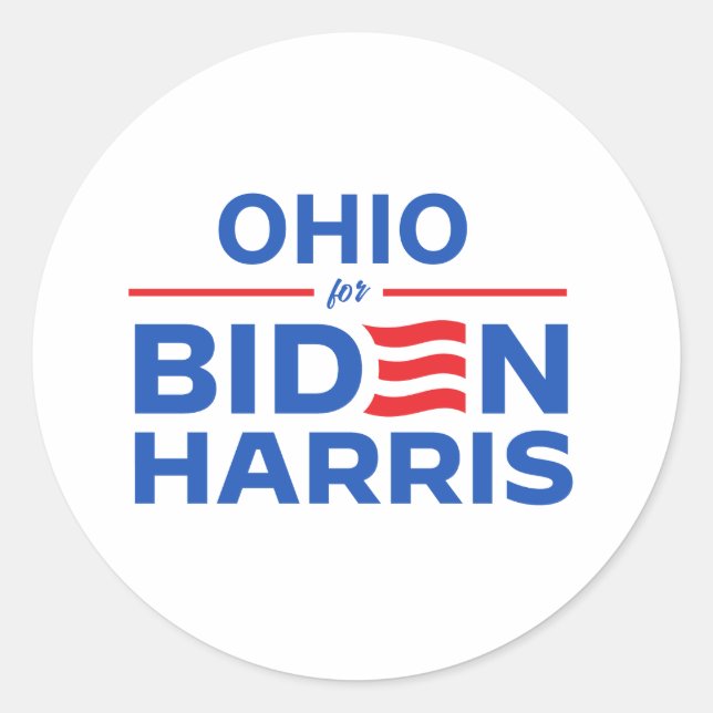 Ohio für Biden Harris Runder Aufkleber (Vorderseite)