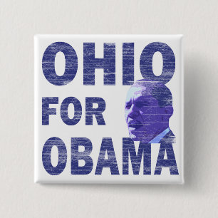 Ohio für quadratischen Pinback Knopf Obama Button