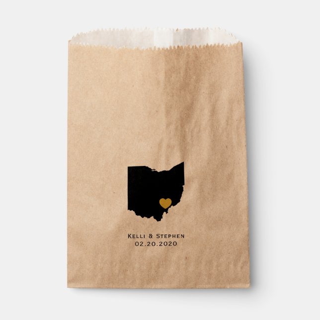Ohio Gastgeschenk Hochzeit Leckerei Säcke, Geschen Geschenktütchen (Vorderseite)