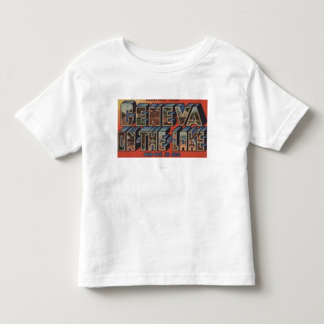 Ohio - Genf-auf-d-See - große Buchstabe-Szenen Kleinkind T-shirt (Vorderseite)