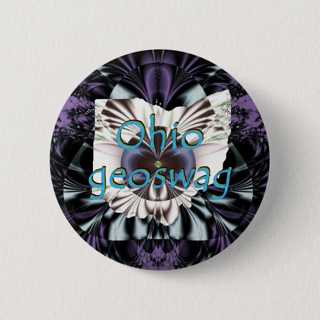 Ohio Geoswag Swags Geocaching Geschenk-Schatz Button (Vorderseite)