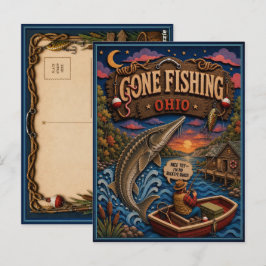 Ohio Gone Fishing Seestör Postkarte