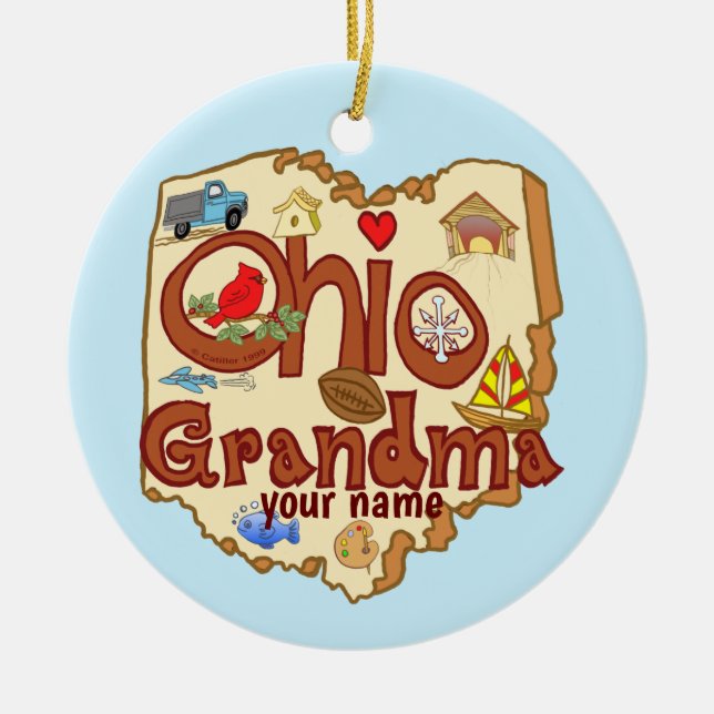 Ohio Grandma Keramik Ornament (Vorne)