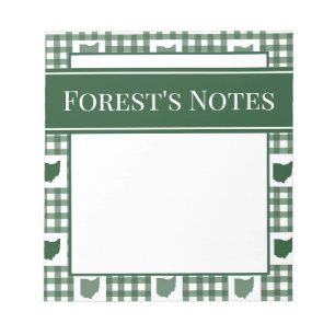 Ohio Green Gingham Notizblock
