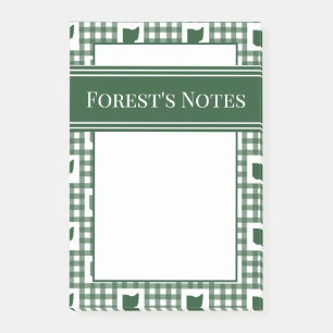Ohio Green Gingham Post-it Klebezettel