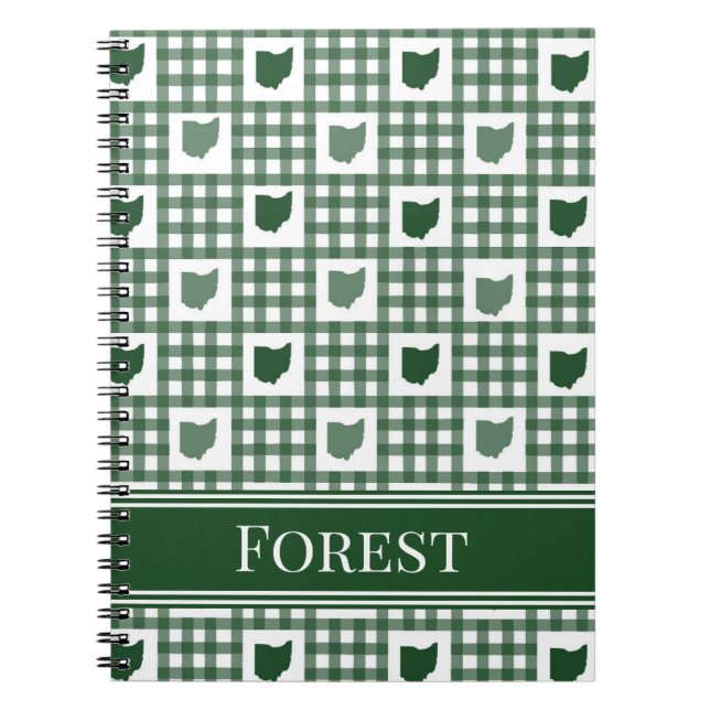 Ohio Grün Gingham Notizblock (Vorderseite)