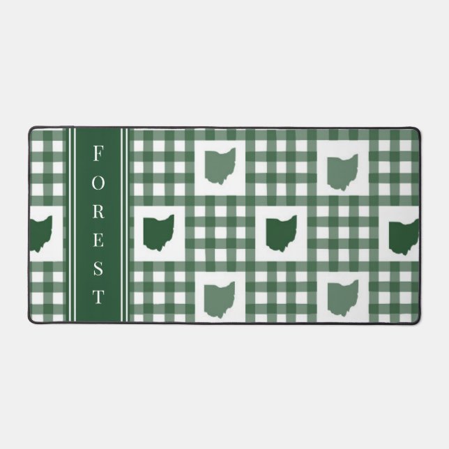 Ohio Grün Gingham Schreibtischunterlage (Vorderseite)