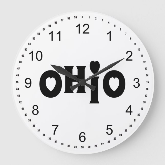 Ohio Hearts Große Wanduhr (Vorderseite)
