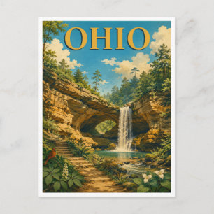 Ohio Hocking Hills GeoSaga Postkarte