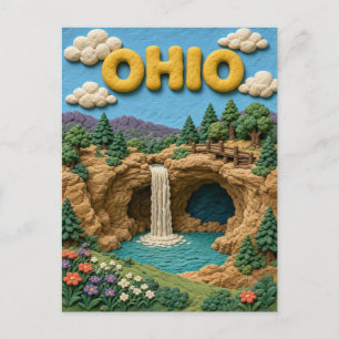 Ohio Hocking Hills Moderne KLAYKOO Postkarte