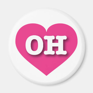 Ohio Hot Pink Heart - I Liebe OH Magnet