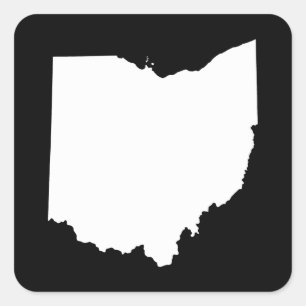 Ohio in Weiß und Schwarz Quadratischer Aufkleber