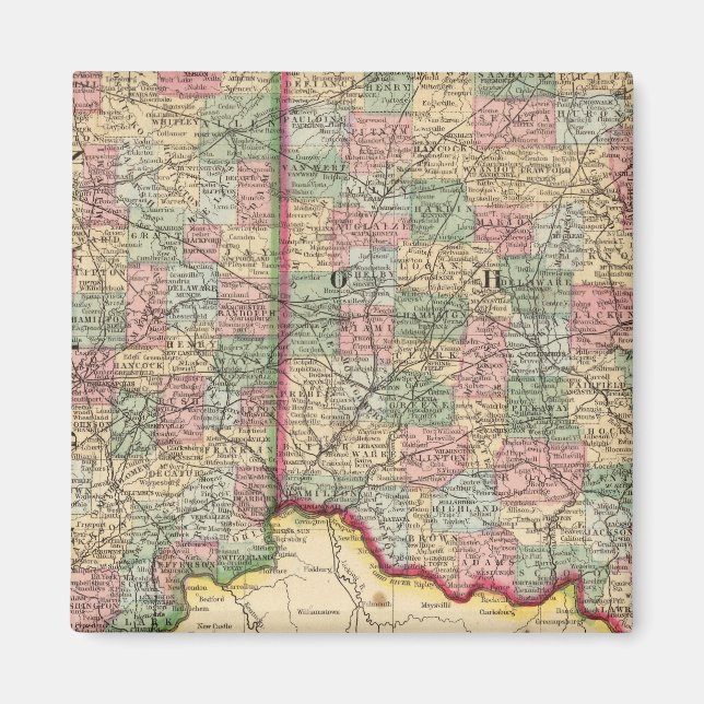 Ohio, Indiana Map von Mitchell Magnet (Vorne)