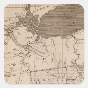 Ohio-Karte durch Arrowsmith Quadratischer Aufkleber