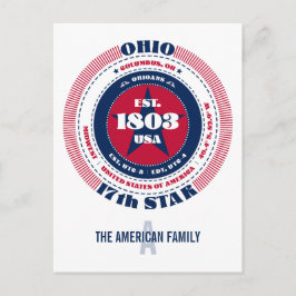 Ohio, Kolumbus, OH, Patriotik, Monogramm Postkarte