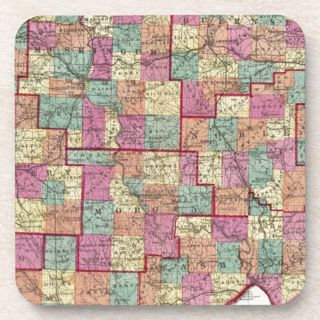 Ohio-Landkreis Untersetzer (Vorderseite)