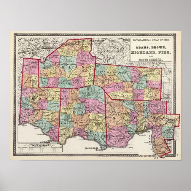 Ohio Landkreise 2 Poster (Vorne)